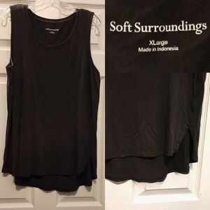 Soft Surroundings Sleeveless Tunic • Tank Top • High-Low Hem •  XLarge